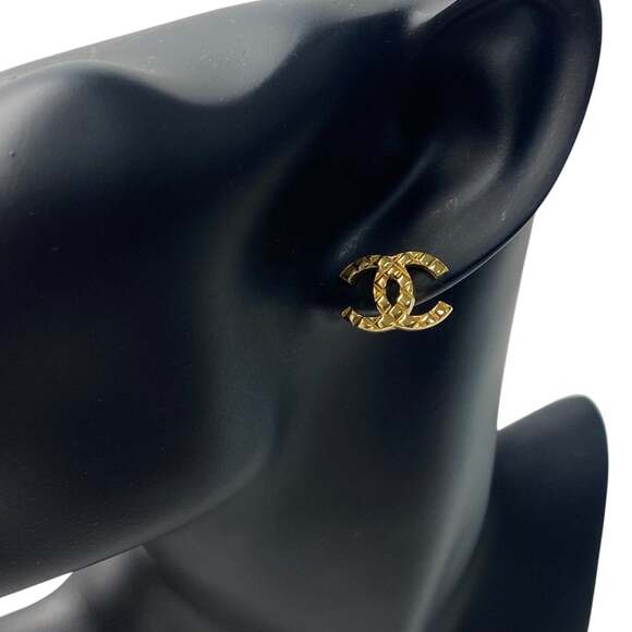 Cc Logo Earrings Metal Gold-Tone #209583C97B - Picture 2 of 8